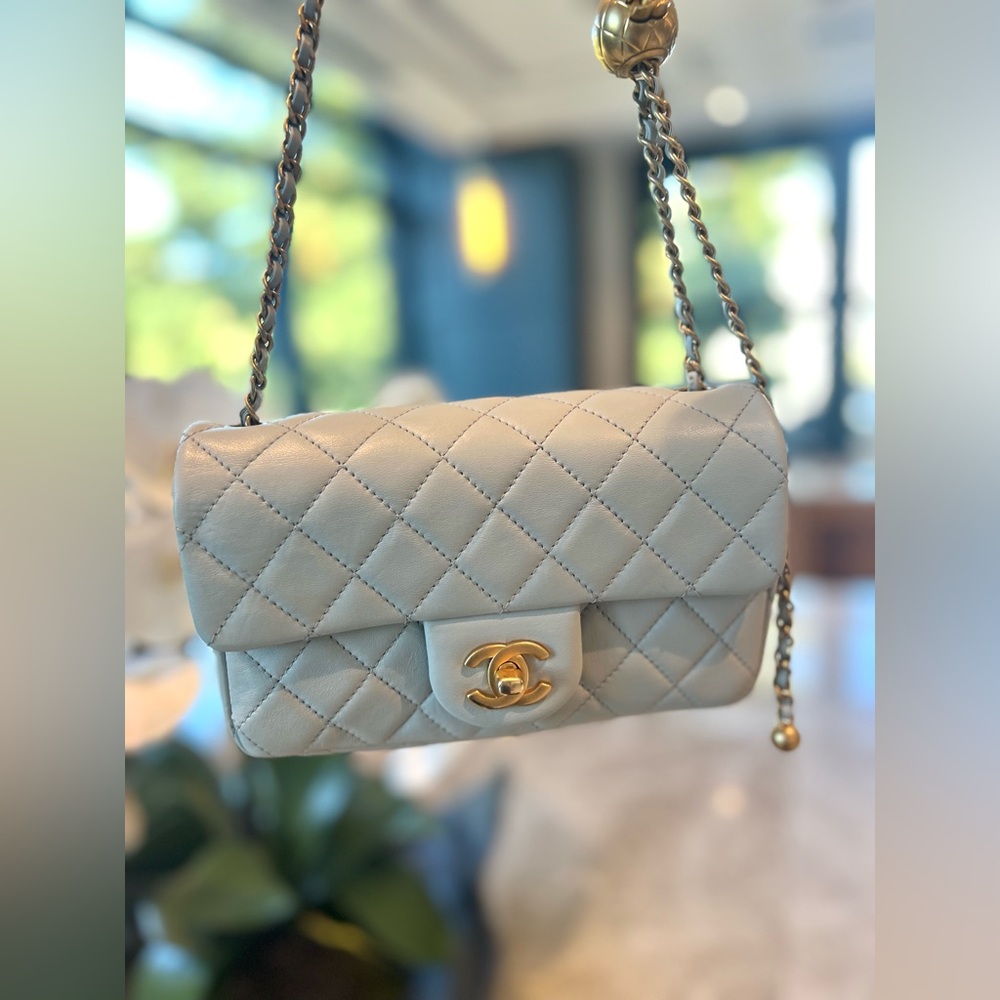 Chanel mini CF blue and grey